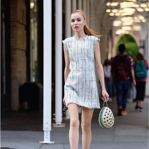 Plaid tweed dress Kate Spade, size 0, has been worn a few tiles only. Like new!